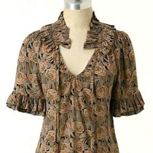 Anthropologie Odille Bianka Floral Blouse, Size 14